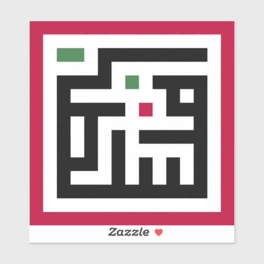 Palestina woord in het Arabisch Wordart- vierkant  Sticker (Vel)