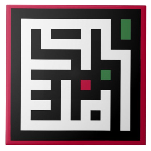 Palestina woord in het Arabisch Wordart- vierkant  Tegeltje (Voorkant)