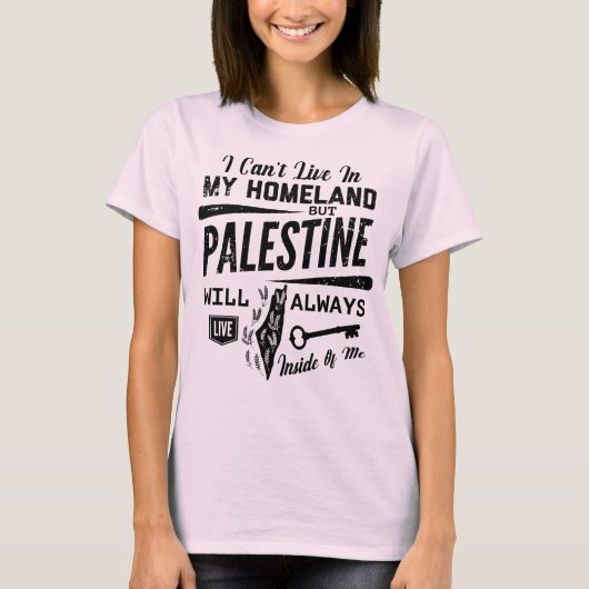 Palestina zal altijd in Me-Book leven T-shirt (Voorkant)