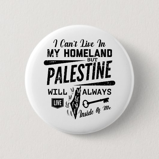 Palestina zal altijd in me leven. ronde button 5,7 cm (Voorkant)