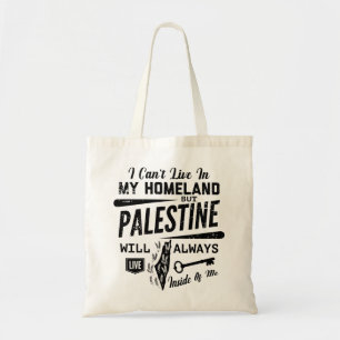 Palestina zal altijd in me leven. tote bag