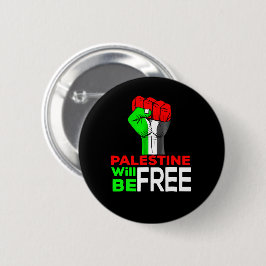 Palestina zal de genocide in Gaza vrij krijgen Ronde Button 5,7 Cm