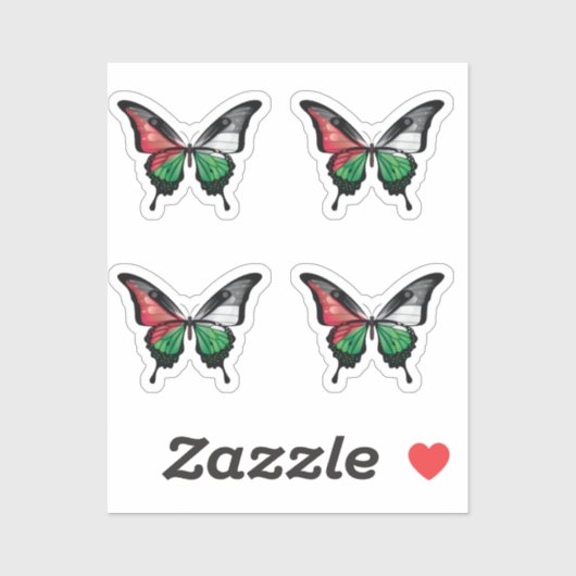 Palestina Zwaluwstaart Vlagg Sticker (Vel)