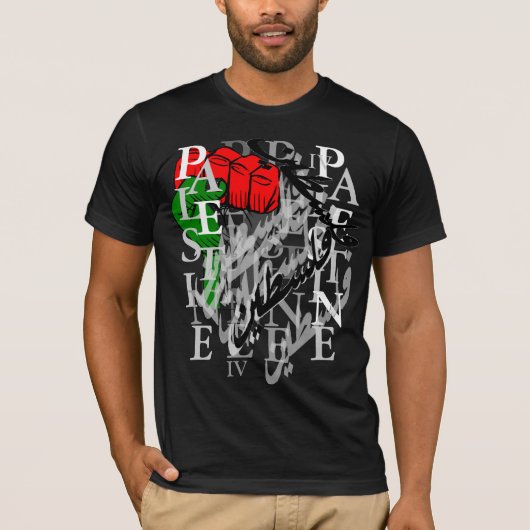 Palestine.3 zwart t-shirt (Voorkant)