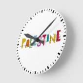 PALESTINE Arabisch Naam Colorful Canvas tas Watch Ronde Klok (Hoek)