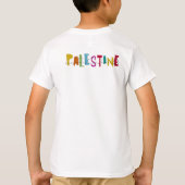 PALESTINE Arabische naam kleurrijk kinder ontwerp T-shirt (Achterkant)