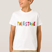 PALESTINE Arabische naam kleurrijk kinder ontwerp T-shirt (Voorkant)