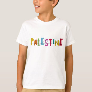 PALESTINE Arabische naam kleurrijk kinder ontwerp T-shirt