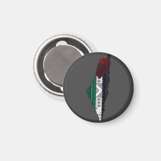 Palestine Borduurwerk tatreez Patroon vlag kaart g Magneet (Voorkant / Achterkant)