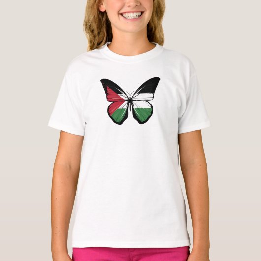 Palestine Butterfly-vlag T-shirt (Voorkant)