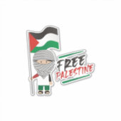 Palestine Car Sticker, Palestijns vlaggensticker, Sticker (Voorkant)