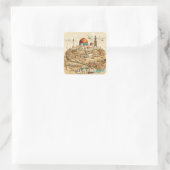 Palestine City Illustratie Vierkante Sticker (Tas)