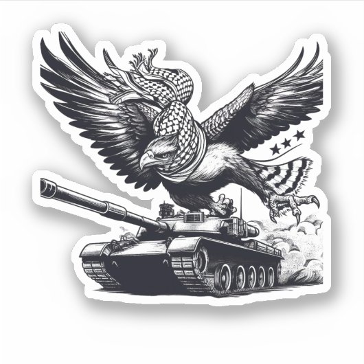 PALESTINE EAGLE STICKER (Voorkant)