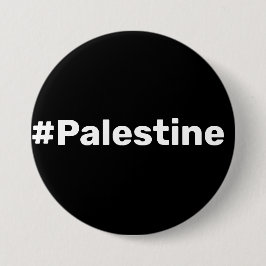 #Palestine eenvoudige basistekst voor Gaza Ronde Button 7,6 Cm