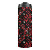 Palestine Embroidery Tatreez Pattern12 crm-red Thermosbeker (Voorkant)