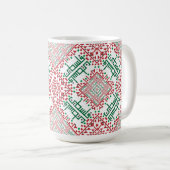 Palestine Embroidery tatreez Pattern Koffiemok (Voorkant rechts)