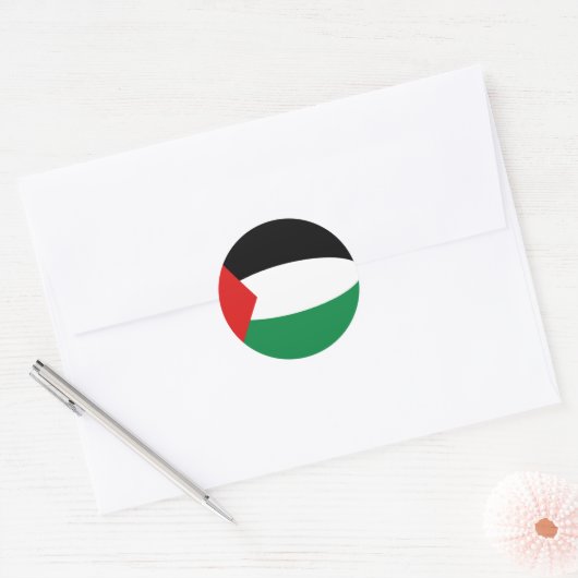Palestine Fisheye Flag Sticker (Envelop)
