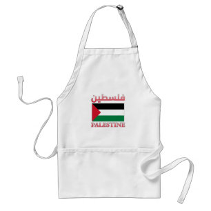 Palestine Flag فلسطين Arabic & English WordArt Standaard Schort