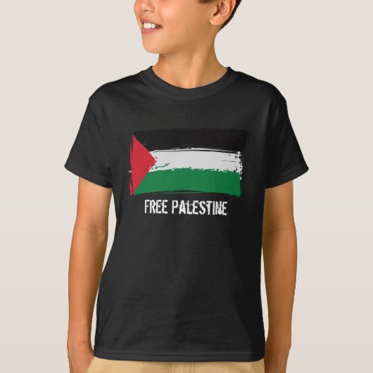 Palestine Flag Brush Art - vrij Palestina T-shirt (Voorkant)