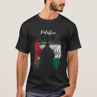 Palestine Flag Dad On Back Side Palestinian Angel T-shirt