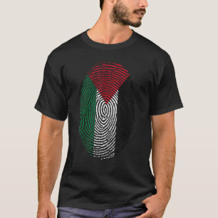 Palestine Flag DNA Vingerafdruk Mannen Vrouwen Kin T-shirt
