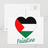 Palestine Flag Heart Briefkaart (Voorkant / Achterkant)