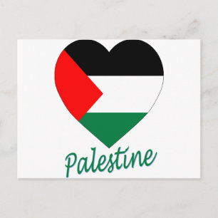 Palestine Flag Heart Briefkaart