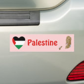 Palestine Flag Heart + Map Bumpersticker (Op auto)