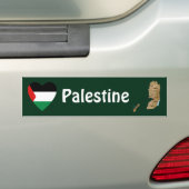 Palestine Flag Heart + Map Bumpersticker (Op auto)