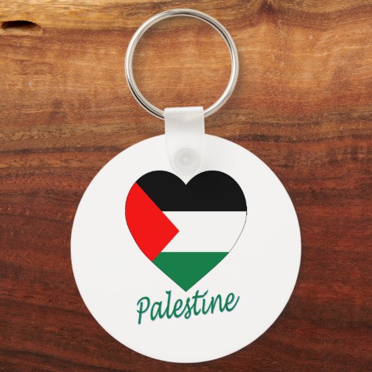 Palestine Flag Heart Sleutelhanger (Voorkant)