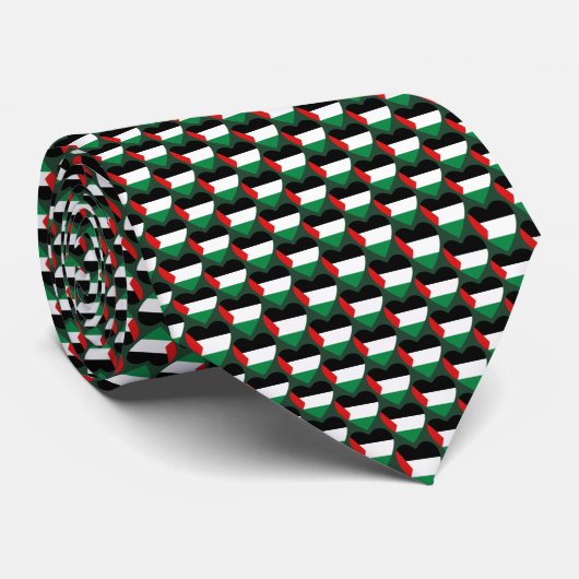 Palestine Flag Hearts Stropdas (Opgerold)