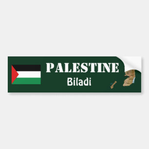 Palestine Flag + Map Bumpersticker