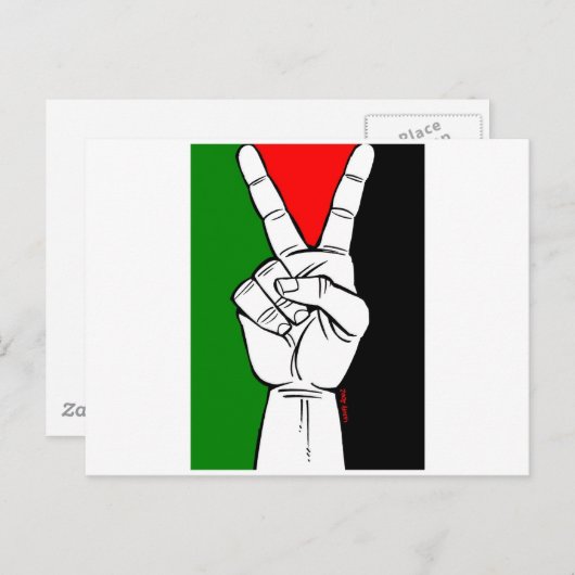 PALESTINE FLAG PEACE SIGN BRIEFKAART (Voorkant / Achterkant)