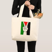 PALESTINE FLAG PEACE SIGN GROTE TOTE BAG (Voorkant (product))