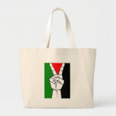 PALESTINE FLAG PEACE SIGN GROTE TOTE BAG (Voorkant)