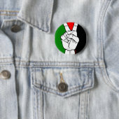 PALESTINE FLAG PEACE SIGN RONDE BUTTON 5,7 CM (In situ)