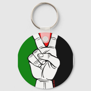 PALESTINE FLAG PEACE SIGN SLEUTELHANGER
