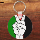 PALESTINE FLAG PEACE SIGN SLEUTELHANGER (Voorkant)