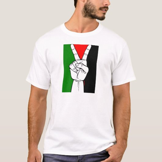 PALESTINE FLAG PEACE SIGN T-SHIRT (Voorkant)