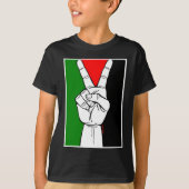PALESTINE FLAG PEACE SIGN T-SHIRT (Voorkant)
