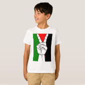 PALESTINE FLAG PEACE SIGN T-SHIRT (Voorkant volledig)