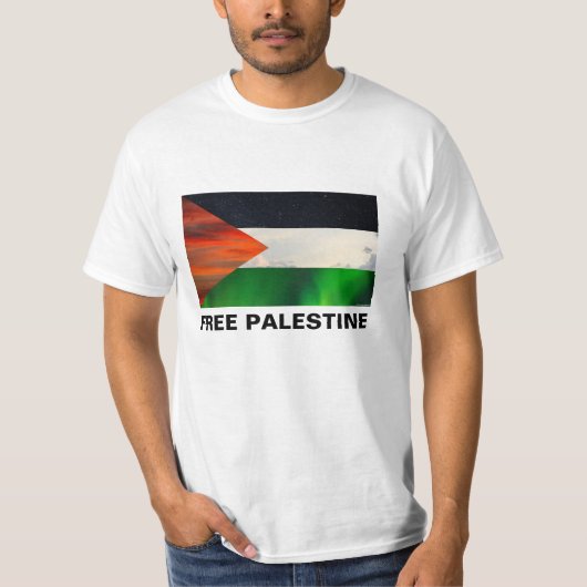 Palestine Flag Sky uitzichten | Vrij Palestina T-shirt (Voorkant)