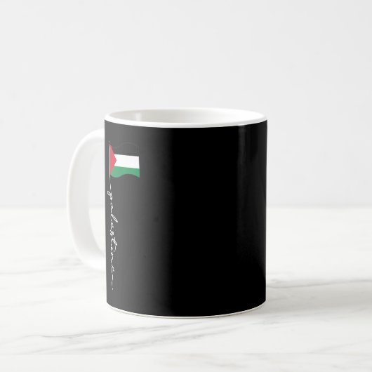 Palestine Flag With Palestine Name For Palestinian Koffiemok (Voorkant links)