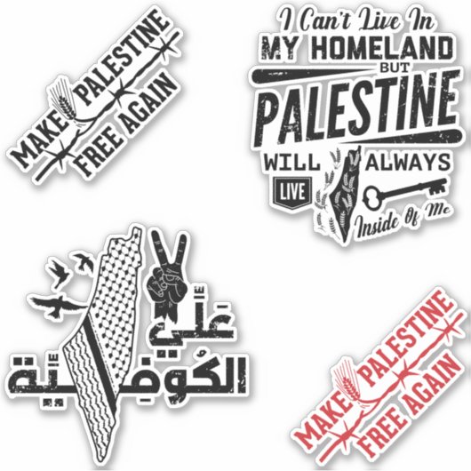 Palestine Freedom Resistance Sticker Pack2 (Voorkant)