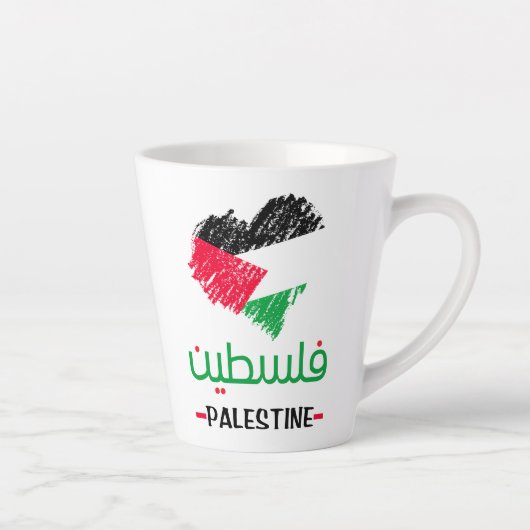 Palestine-hart-canvas tas latte mok (Rechts)