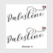 Palestine Heart Flag, Palestijnse staat Sticker (Vel)