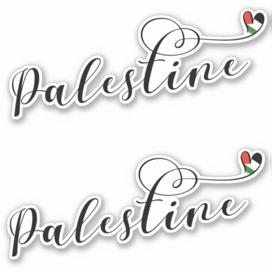 Palestine Heart Flag, Palestijnse staat Sticker (Voorkant)
