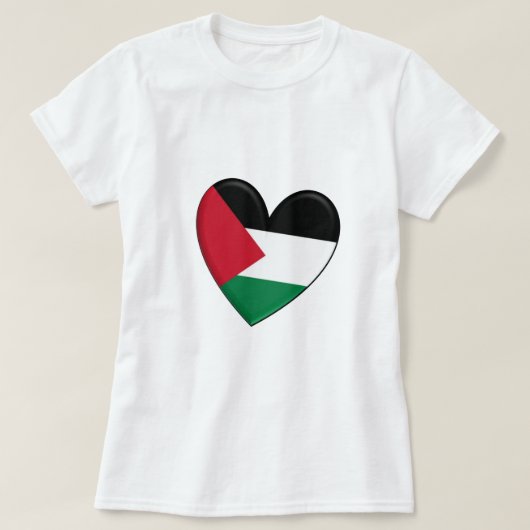 Palestine Heart Flag T-shirt (Design voorkant)