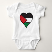 Palestine Heart Palestijnse vlag Romper (Voorkant)