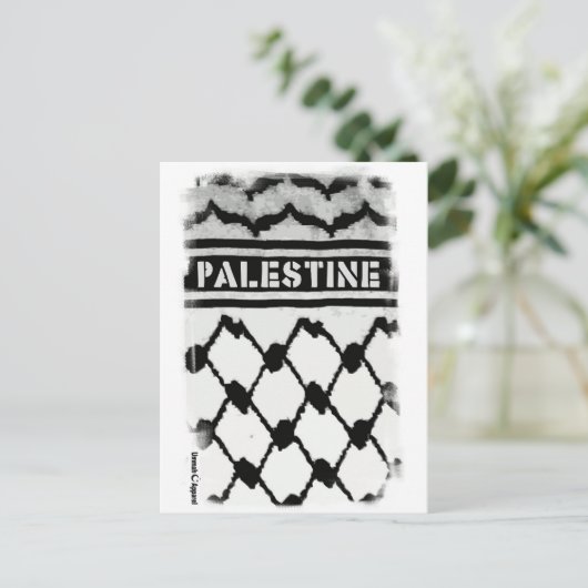 Palestine Keffiyah Briefkaart (Staand voorkant)